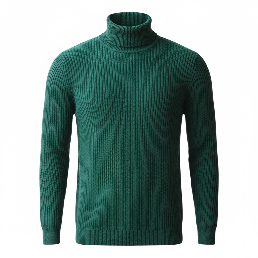 Green Ribbed Turtleneck