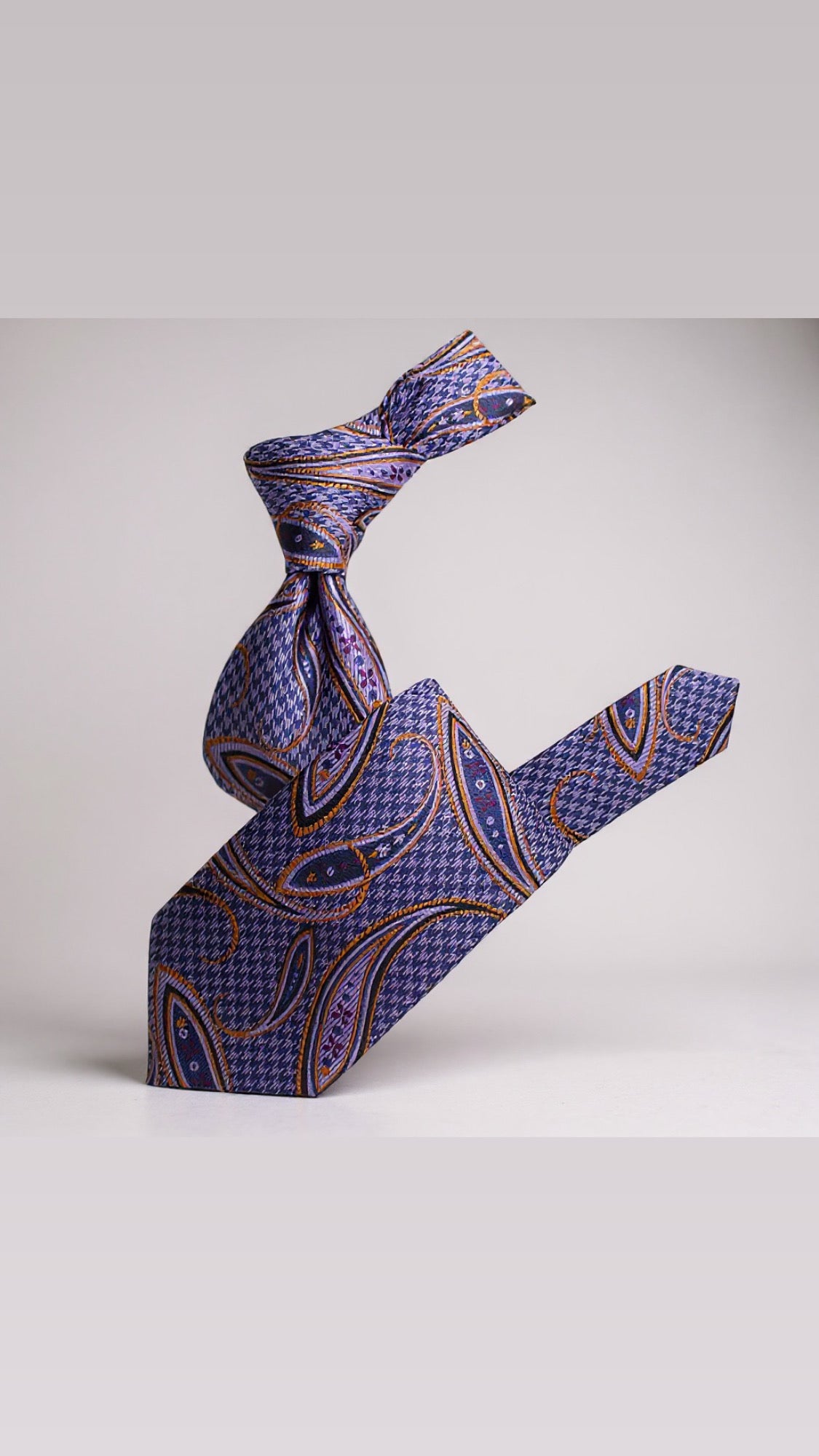 Krazy Paisley Lavender/Navy & Tan Tie