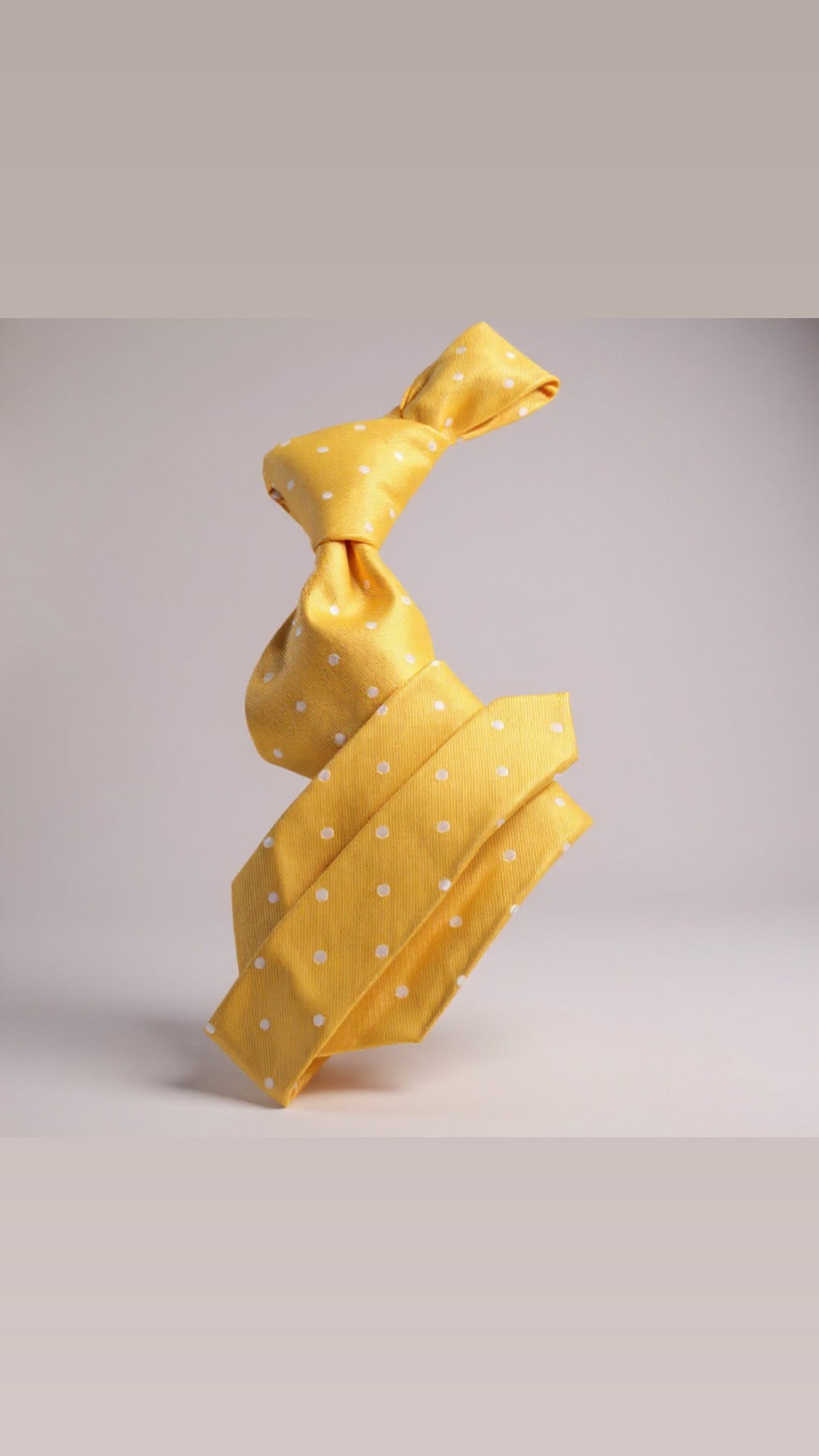 Yellow Solid White Dot Tie