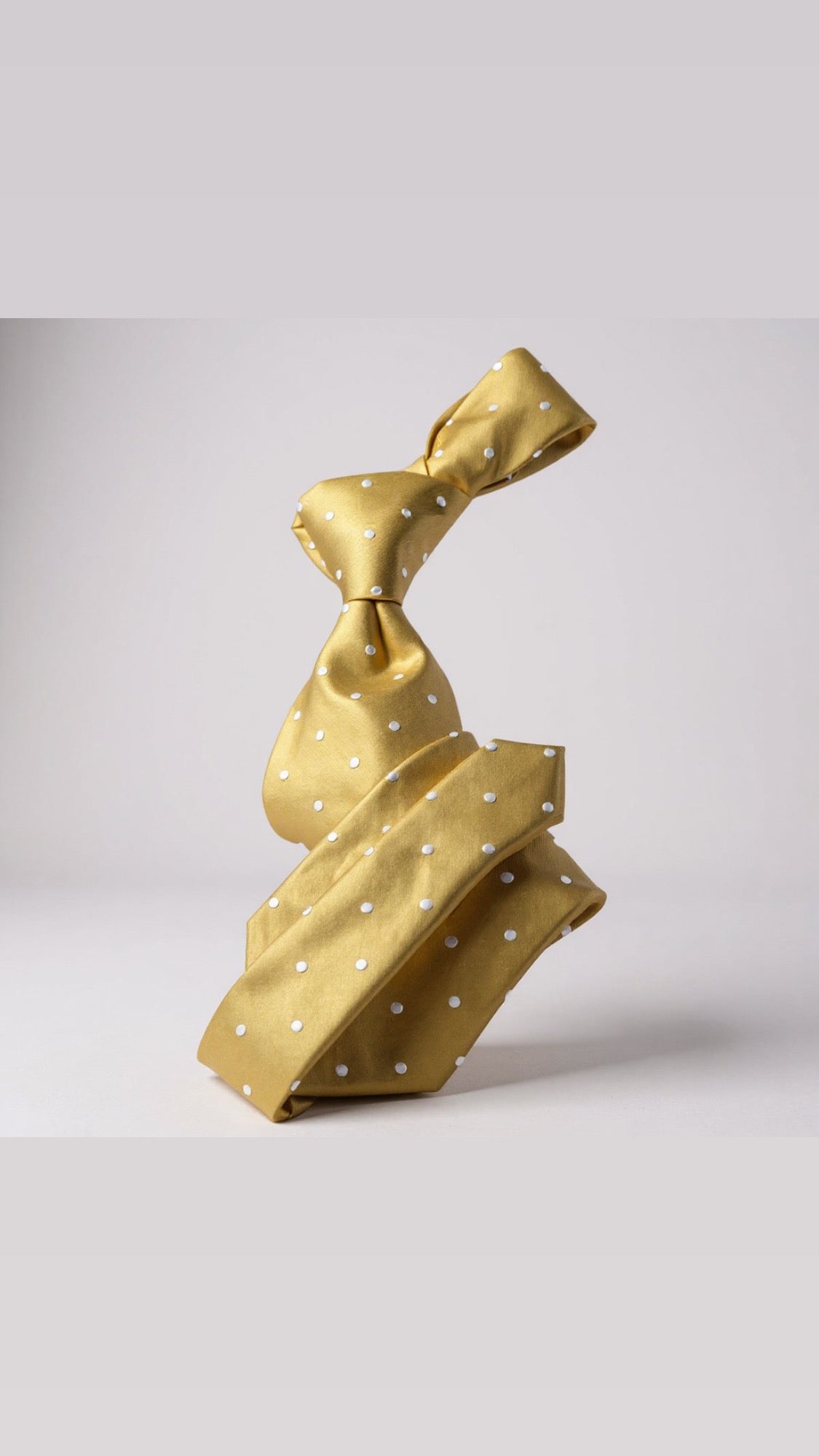 Gold & White Polka Dot Tie
