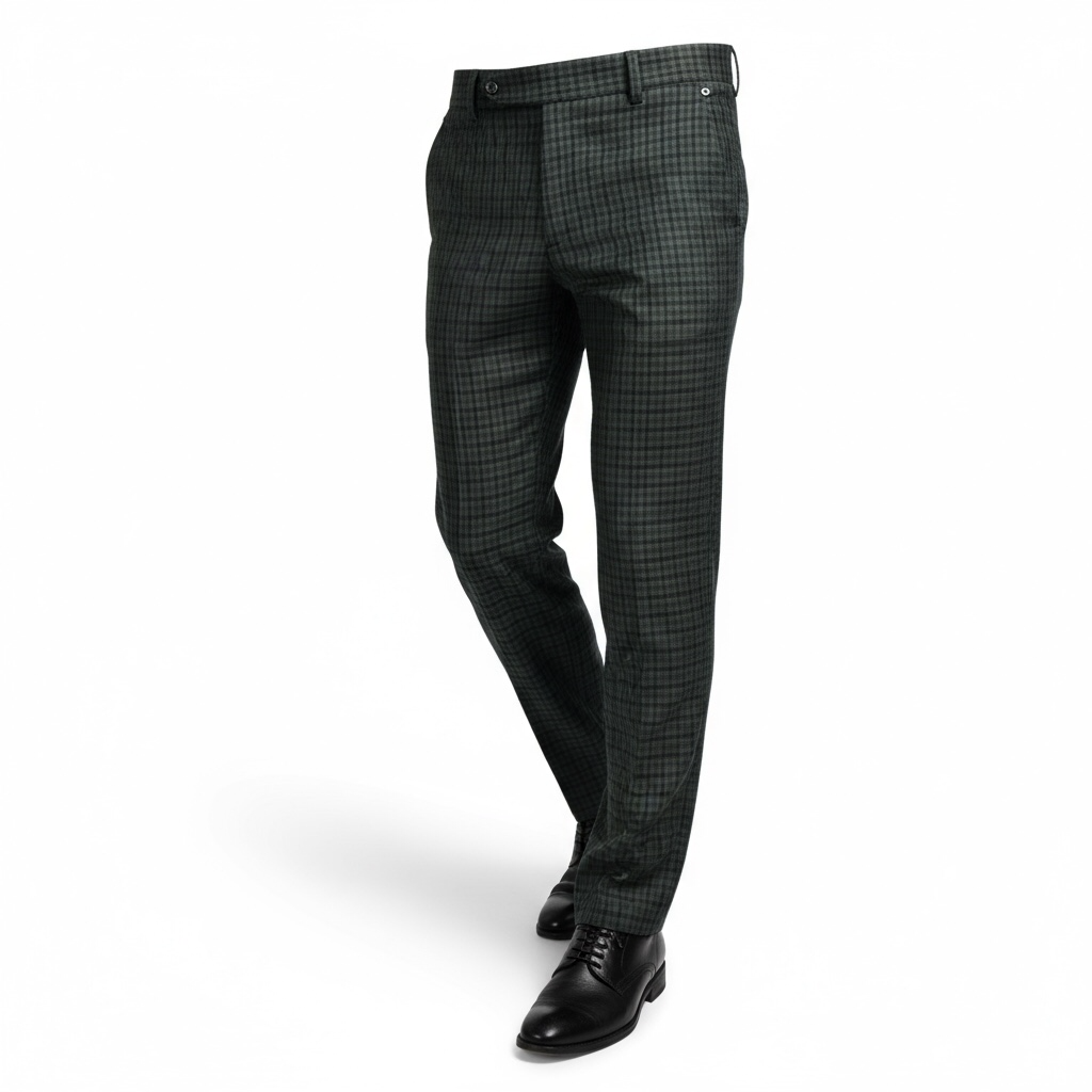 Tiglio Slacks Green/Brown/Blue Plaid