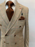 Slim Fit Brown Plaid