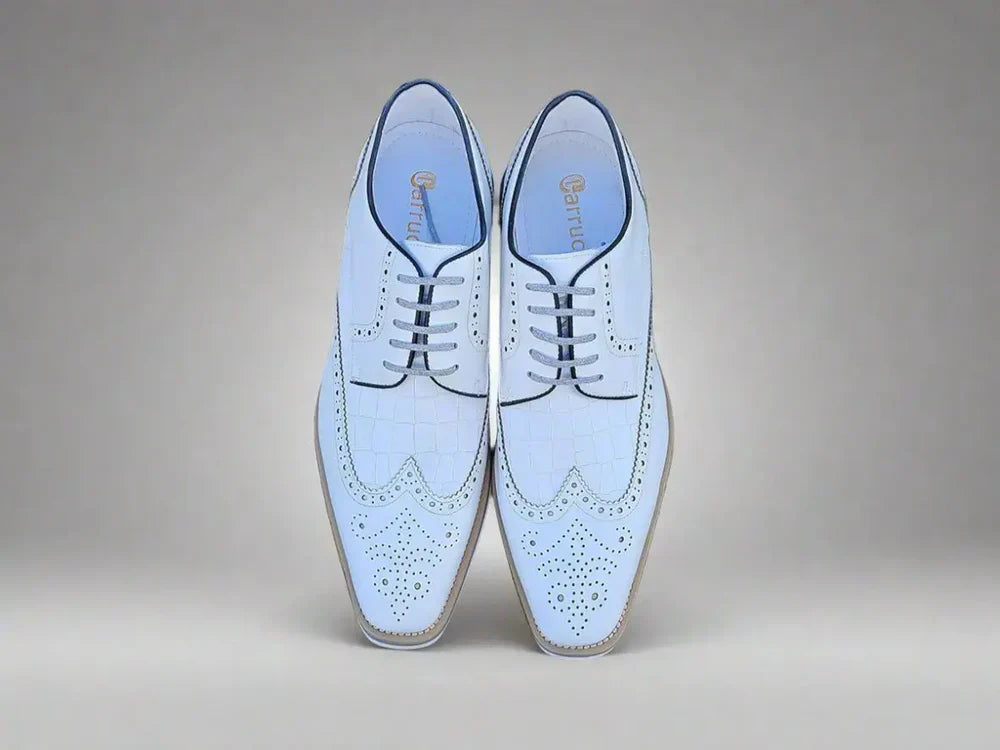 Carrucci White Lace-Up Oxford Shoe
