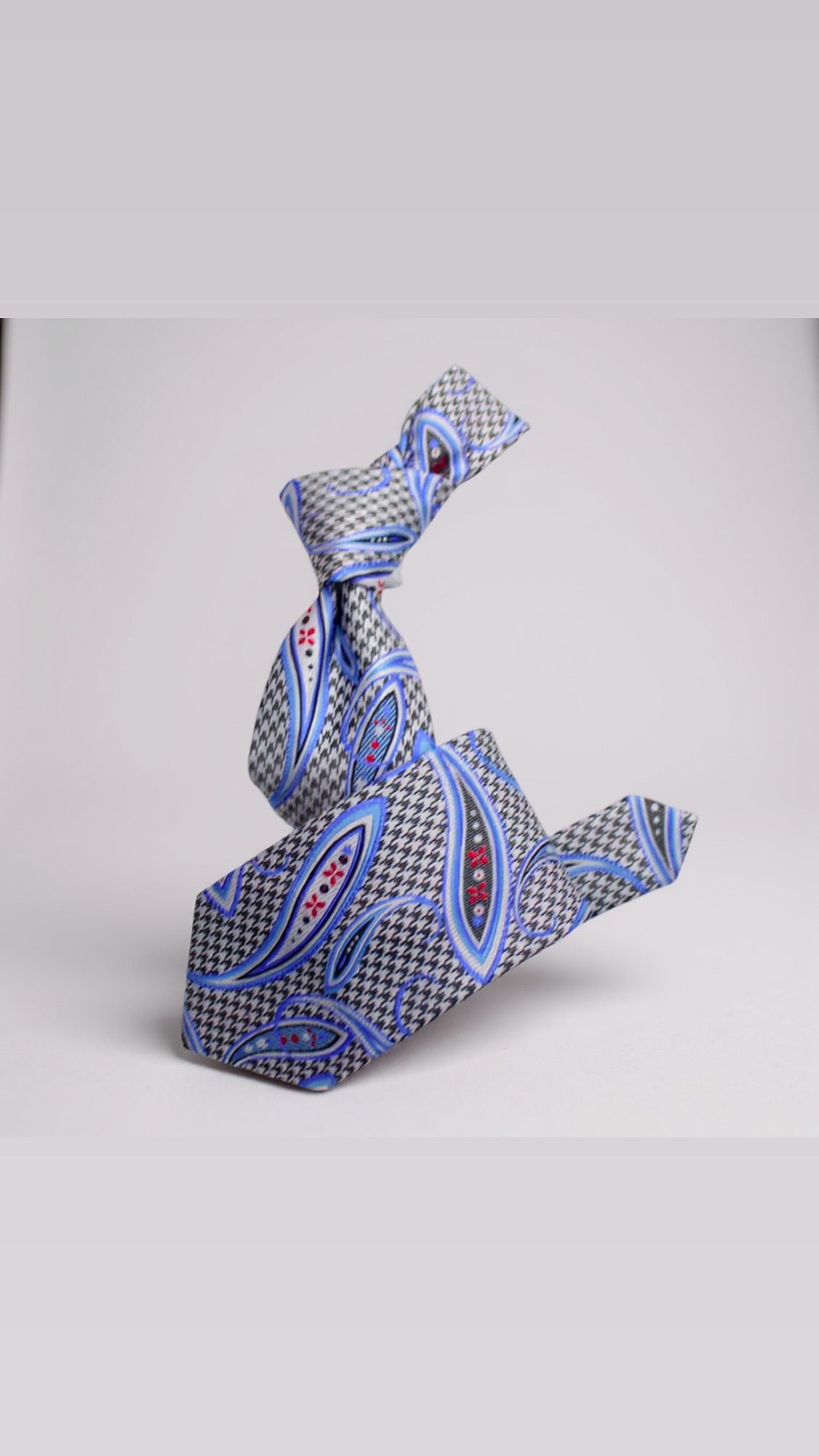 Krazy Paisley Silver/Blue & Black Tie