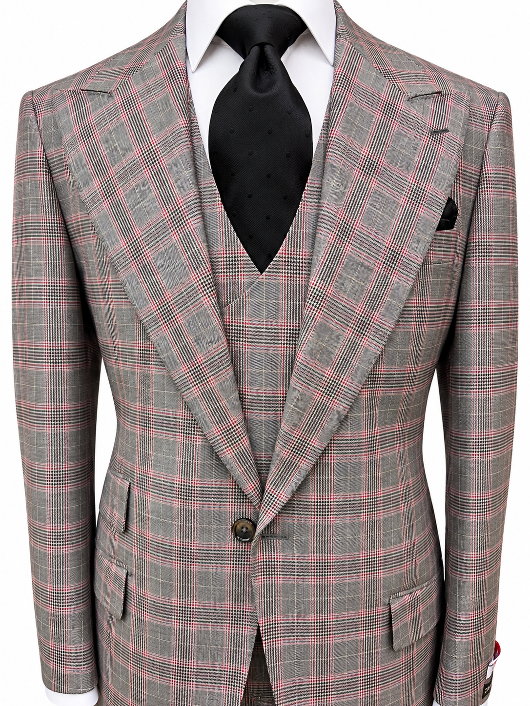 Tiglio 3pc Gray/Black/Magentta  Plaid