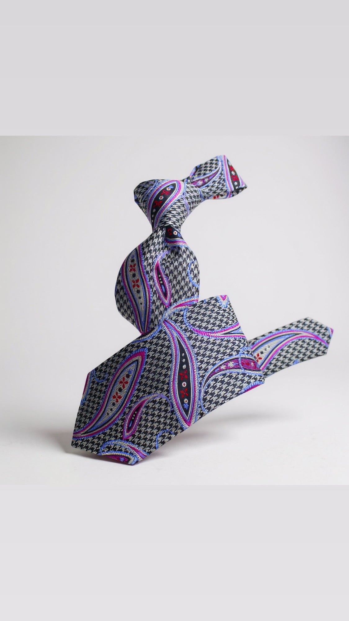 Krazy Paisley Grey/Navy & Magenta Tie