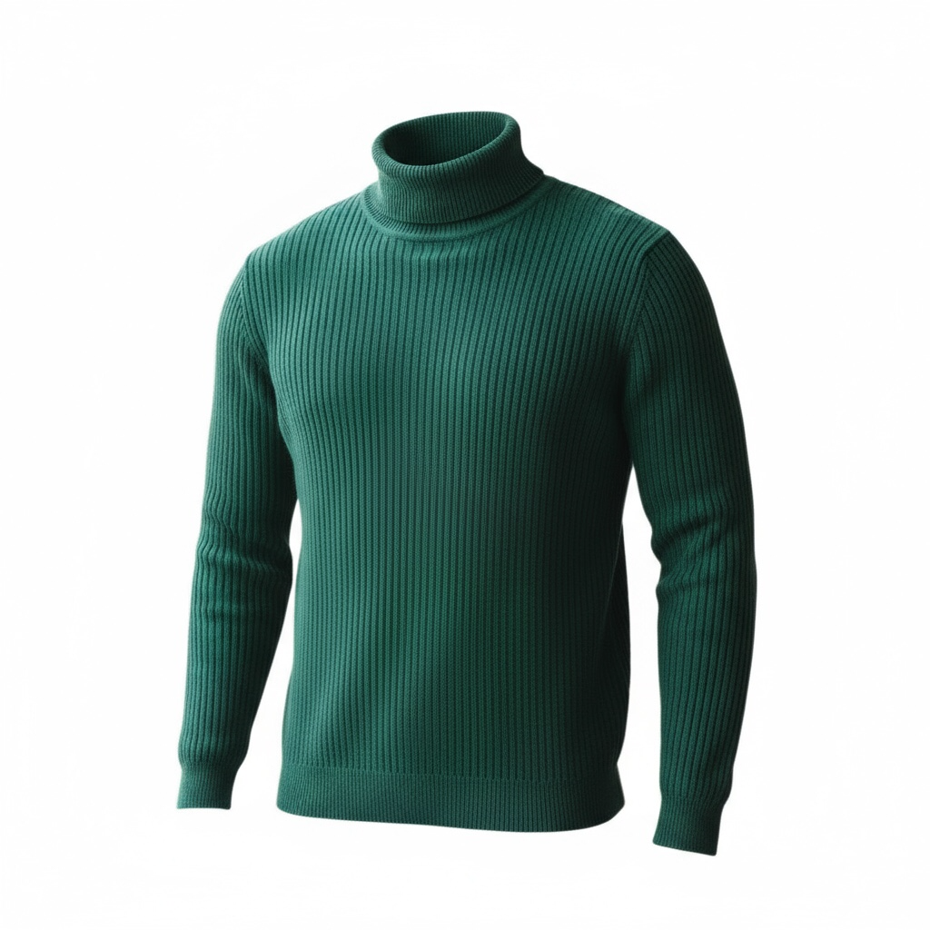 Green Ribbed Turtleneck