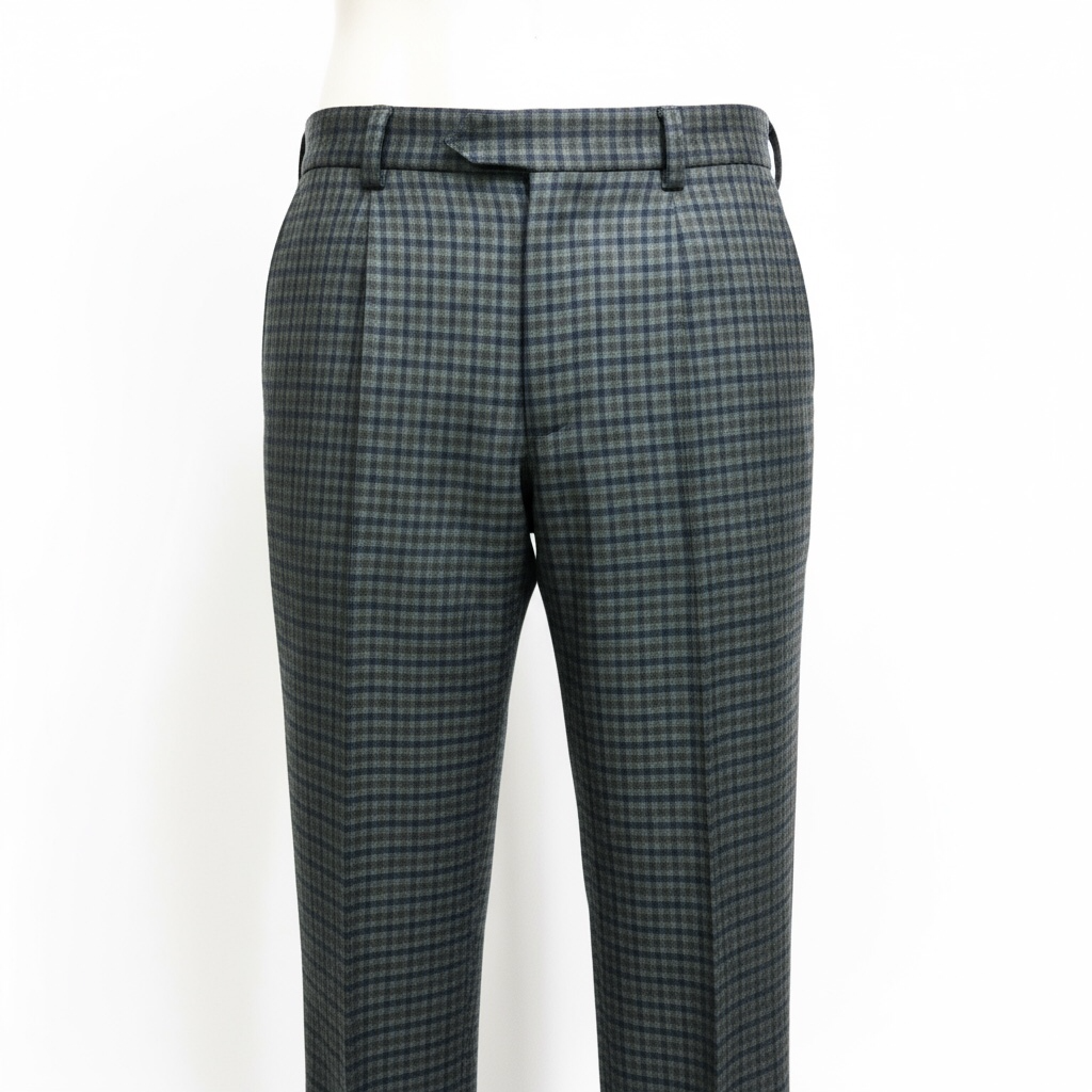 Tiglio Slacks Green/Brown/Blue Plaid