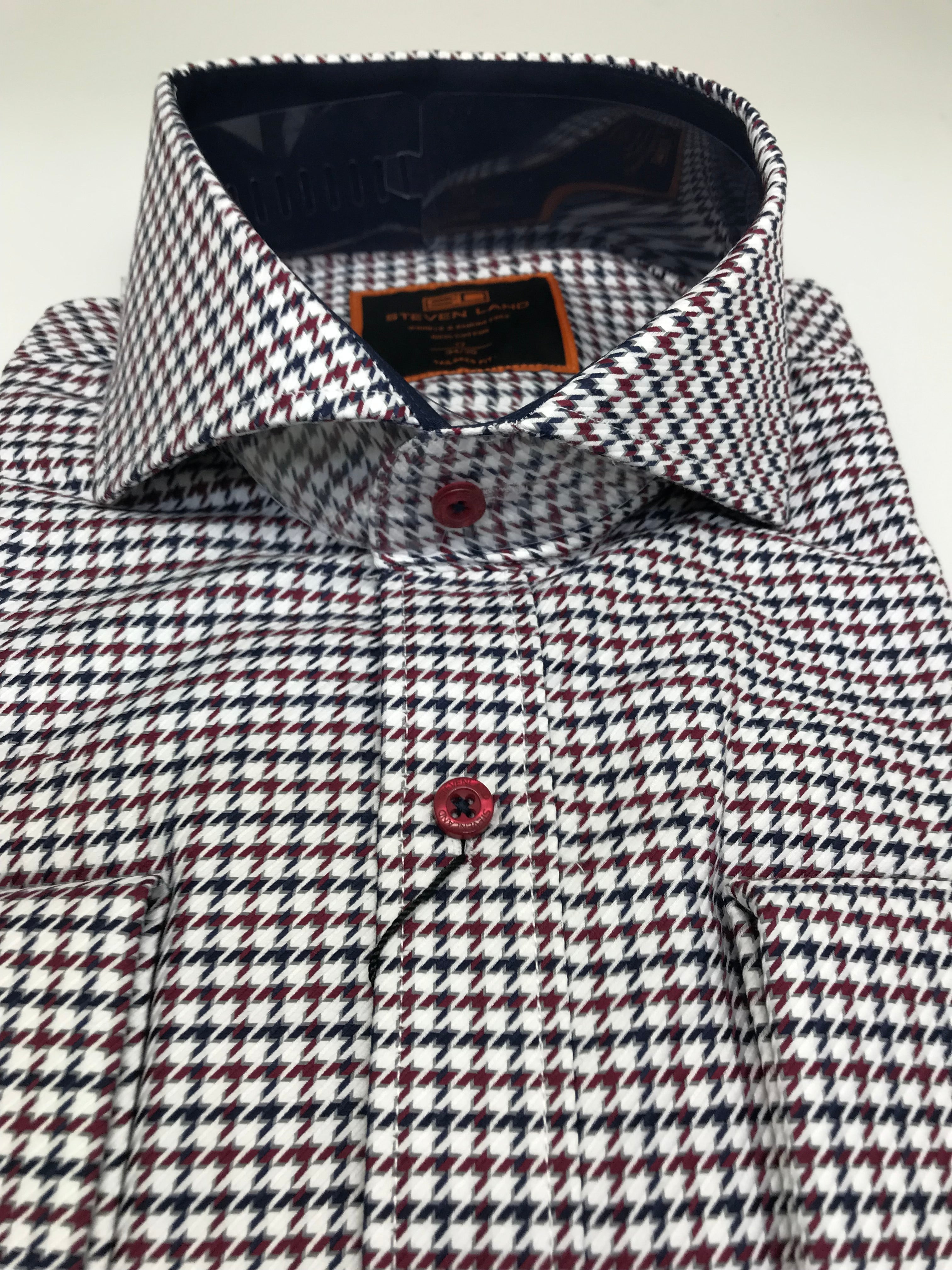 Stevenland Red/Navy Dress Shirt