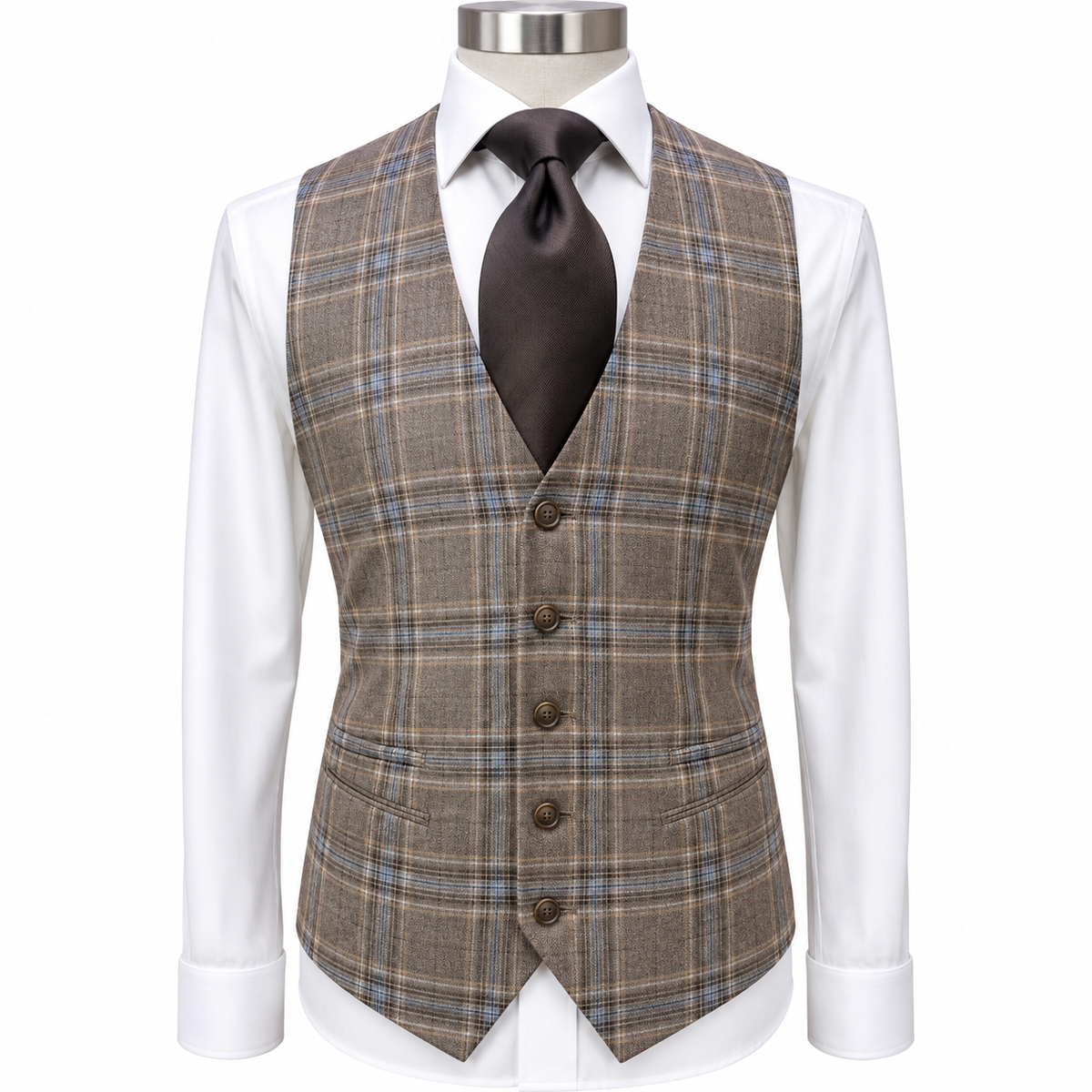 Tiglio 3pc Brown/Blue Plaid