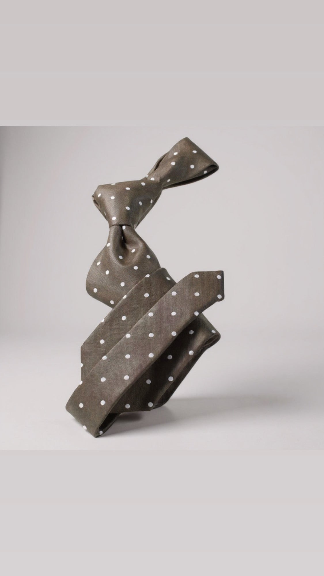 Brown Solid White Dot Tie