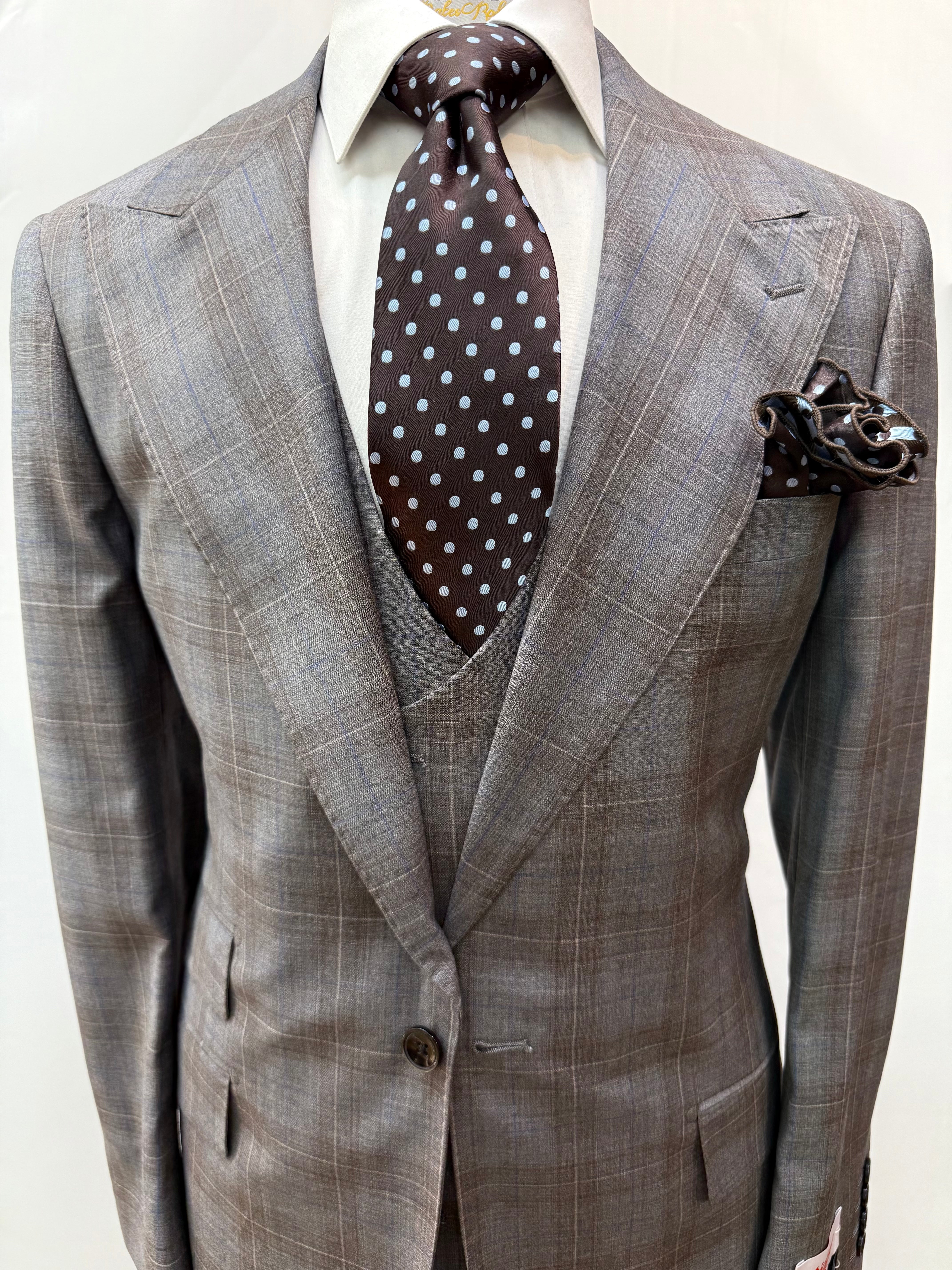 Tiglio Suit Brown/Blue Plaid