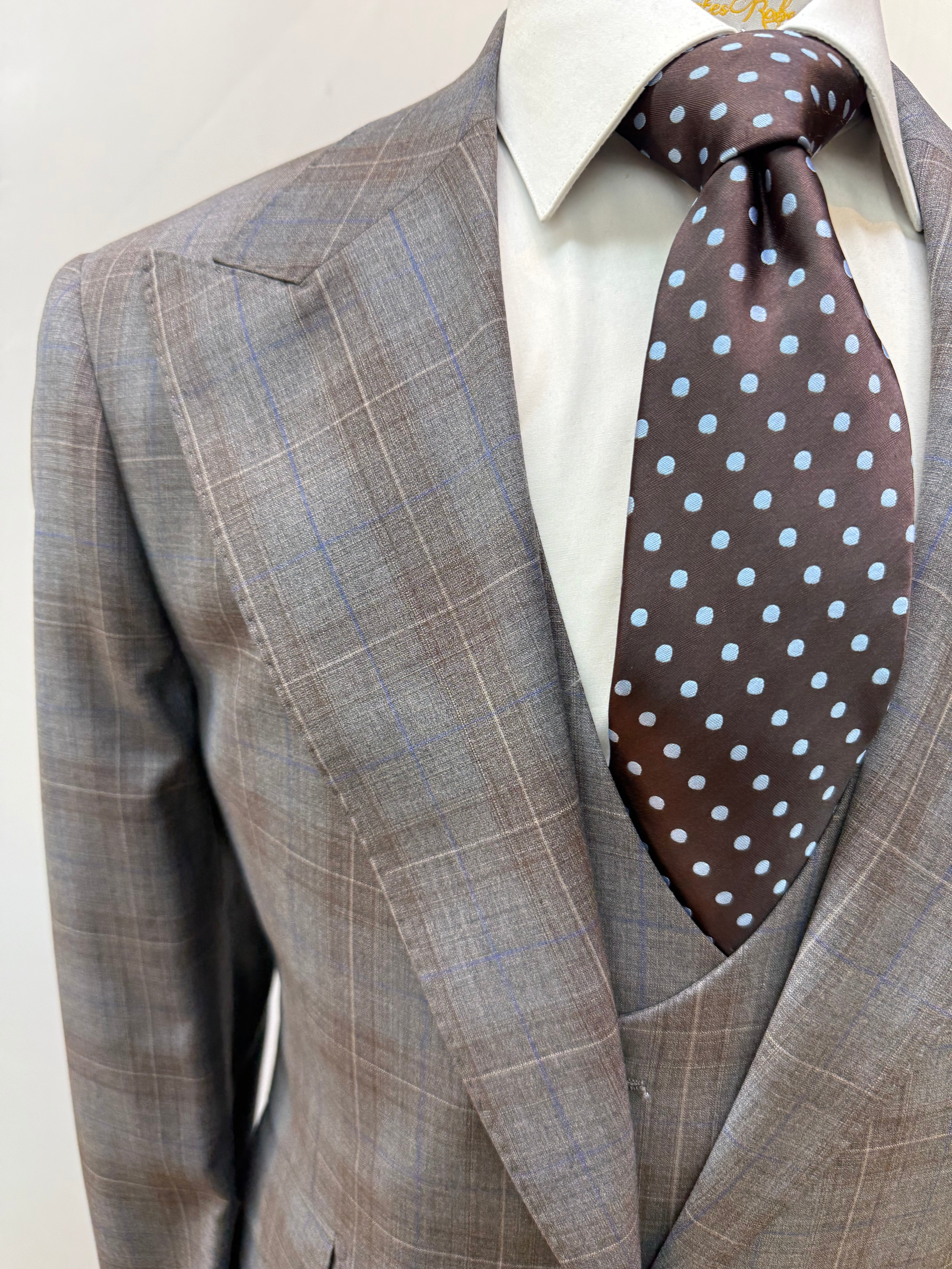 Tiglio Suit Brown/Blue Plaid