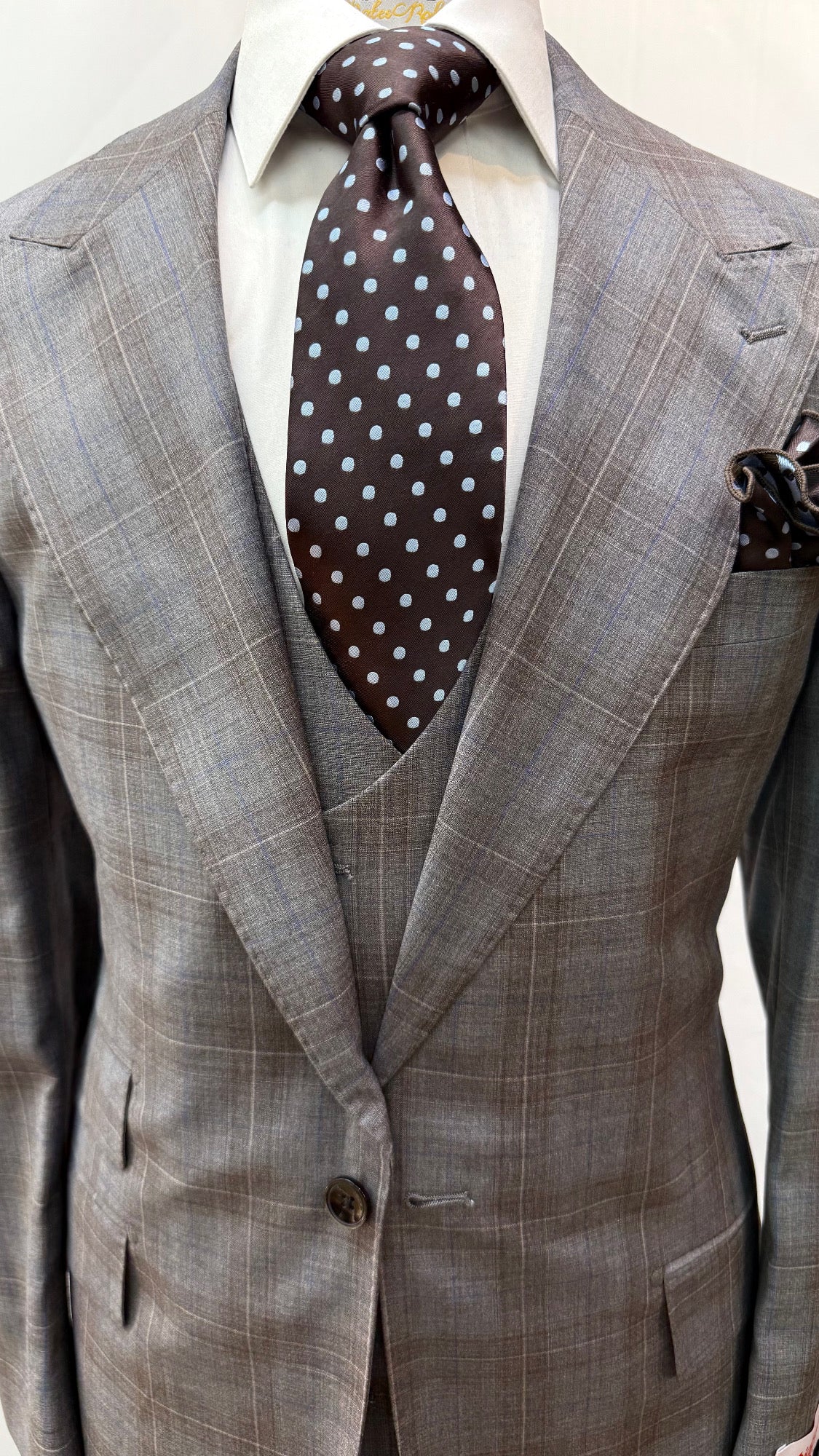 Tiglio Suit Brown/Blue Plaid