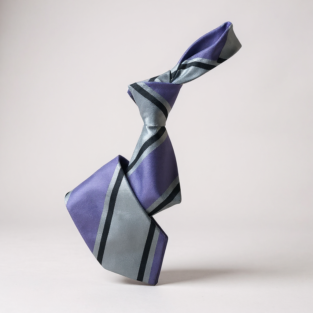 MESSIAH GRAY/PURPLE STRIPE TIE
