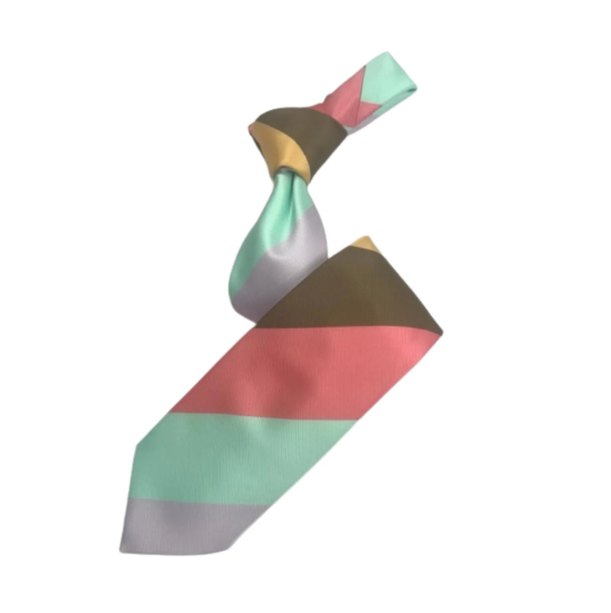 Crypto Brown/Coral/Tan/Lavender Stripe Tie