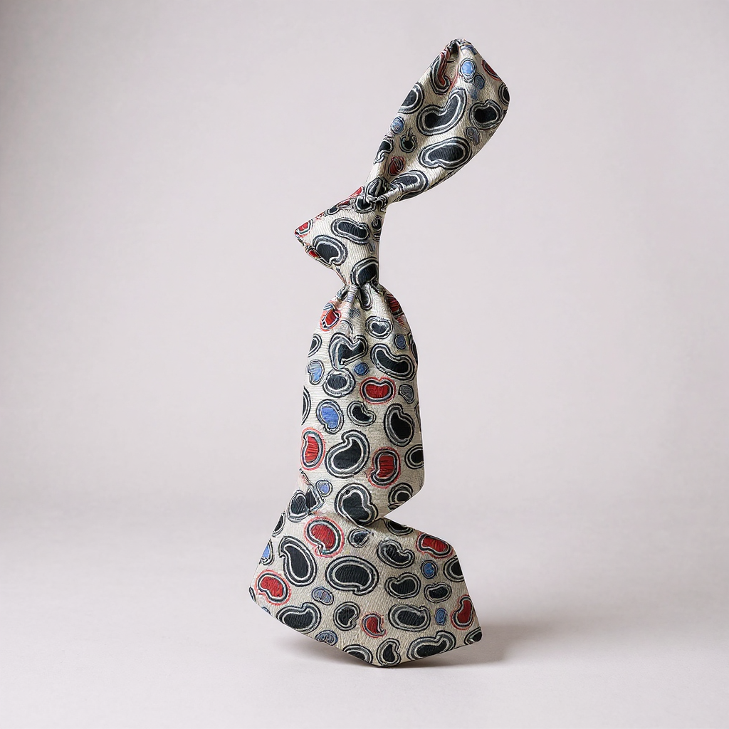 Wonderland Silver, Black & Red Paisley | Tie