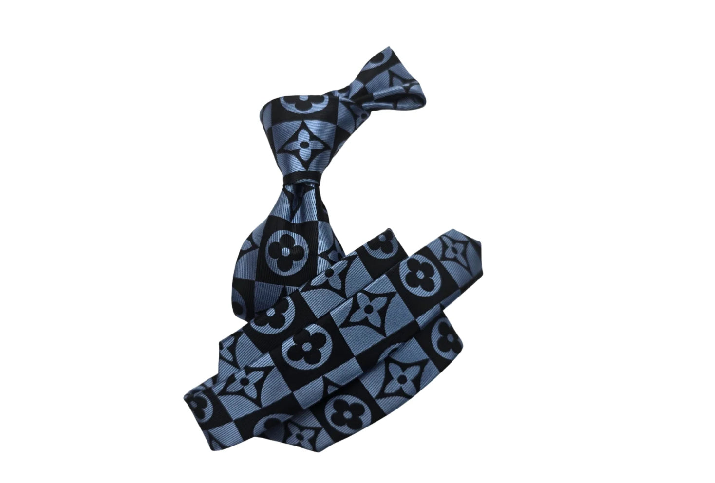 LV Square Blue & Black Tie