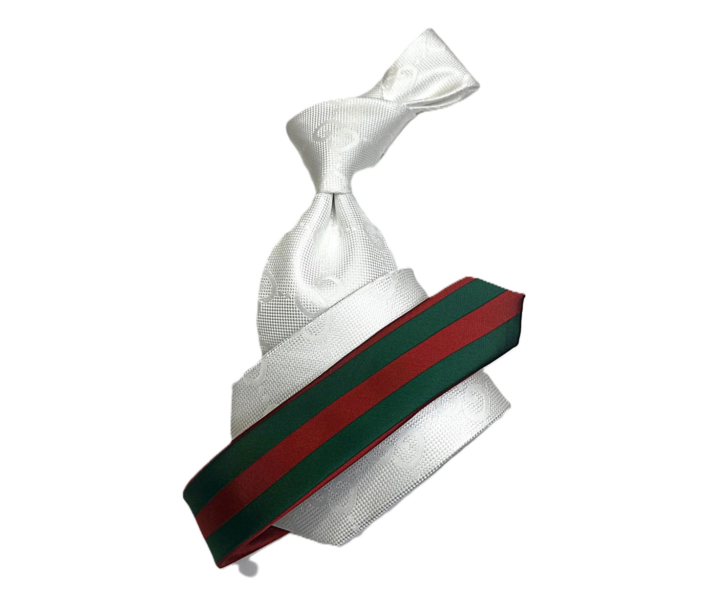 GG White Tone on Tone Tie