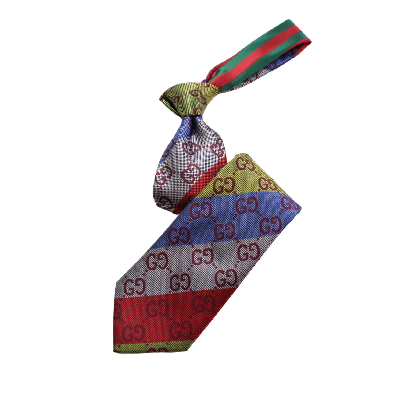 GG Stripe Red/Green/Yellow/Blue Tie