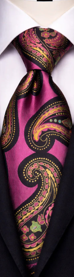 FUSCHIA & BLACK TIE