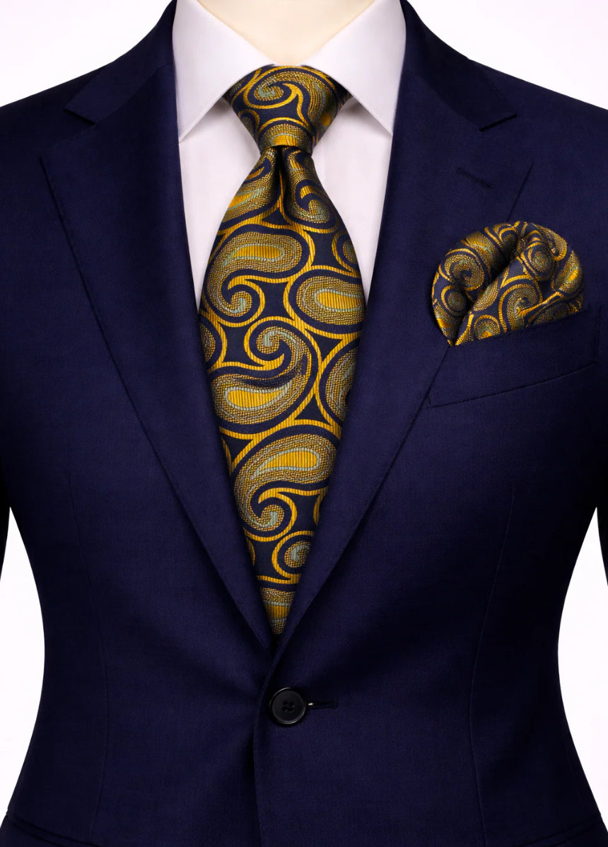 NAVY & YELLOW TIE