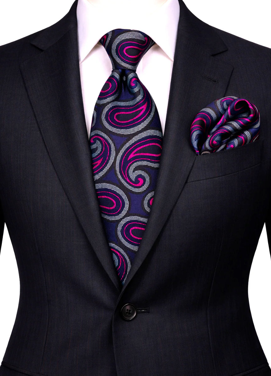 PURPLE/FUCHSIA/GREY TIE