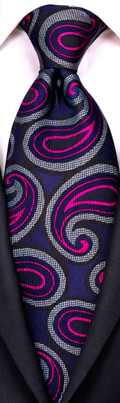 PURPLE/FUCHSIA/GREY TIE