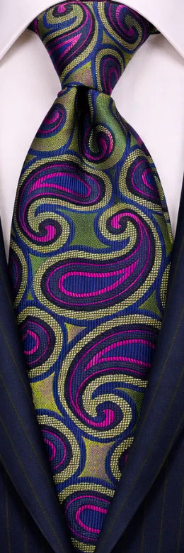 GREEN/FUCHSIA/NAVY TIE