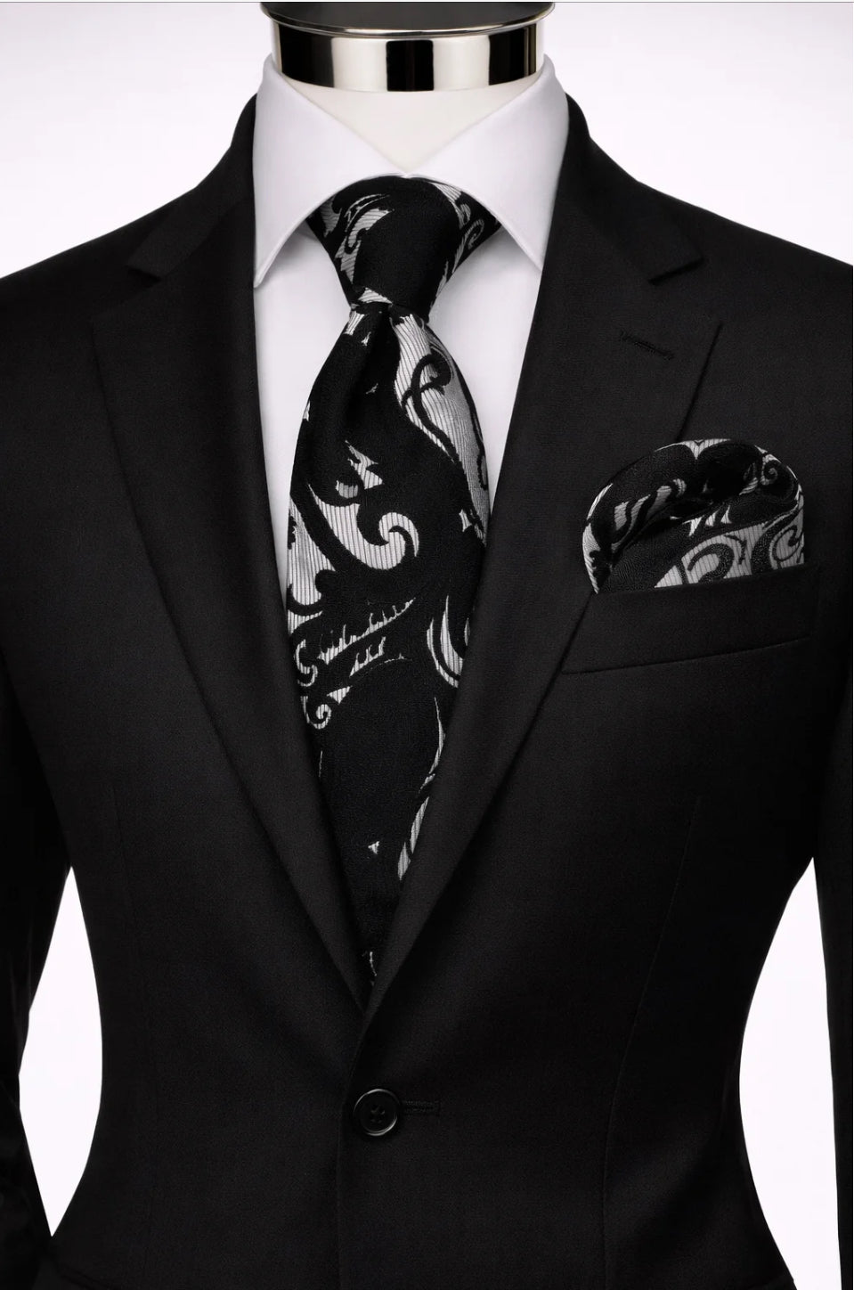 SILVER & BLACK TIE