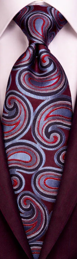 MAROON/BLUE & RED TIE