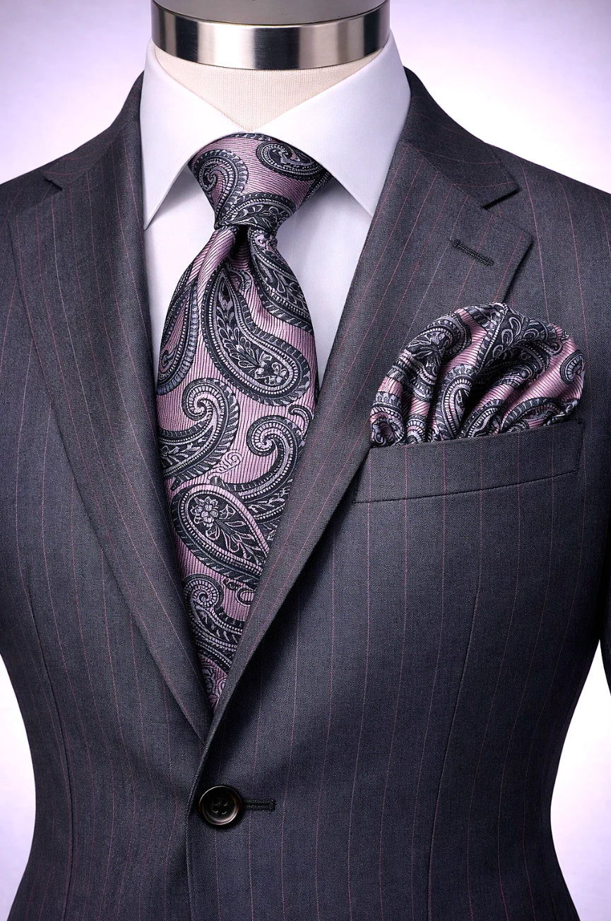 PINK & GREY TIE