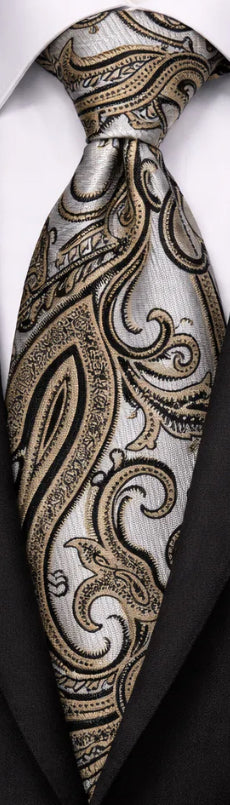 SILVER & TAUPE TIE