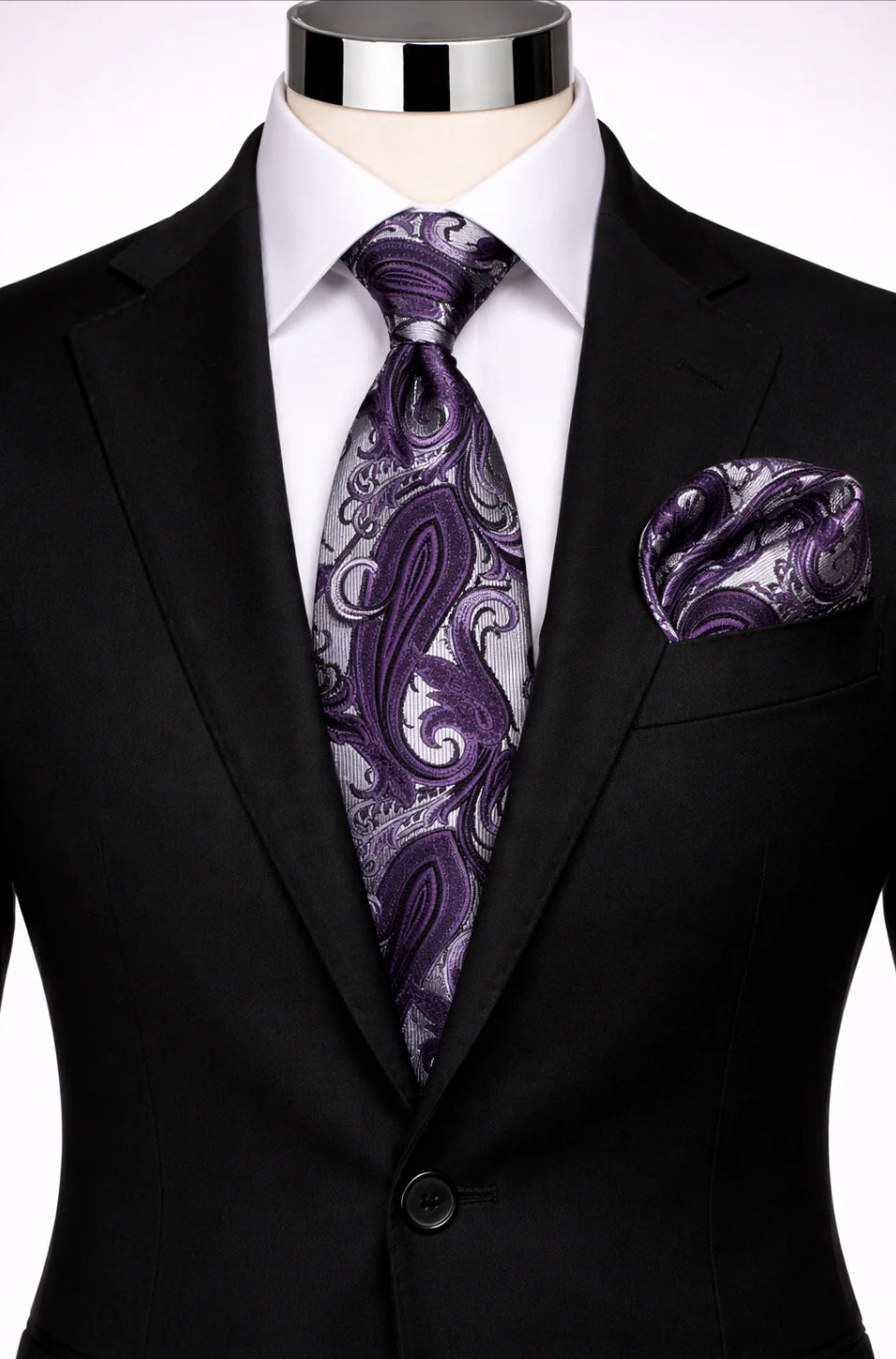 SILVER & PLUM TIE