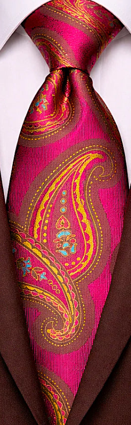 FUSCHIA & TAUPE TIE