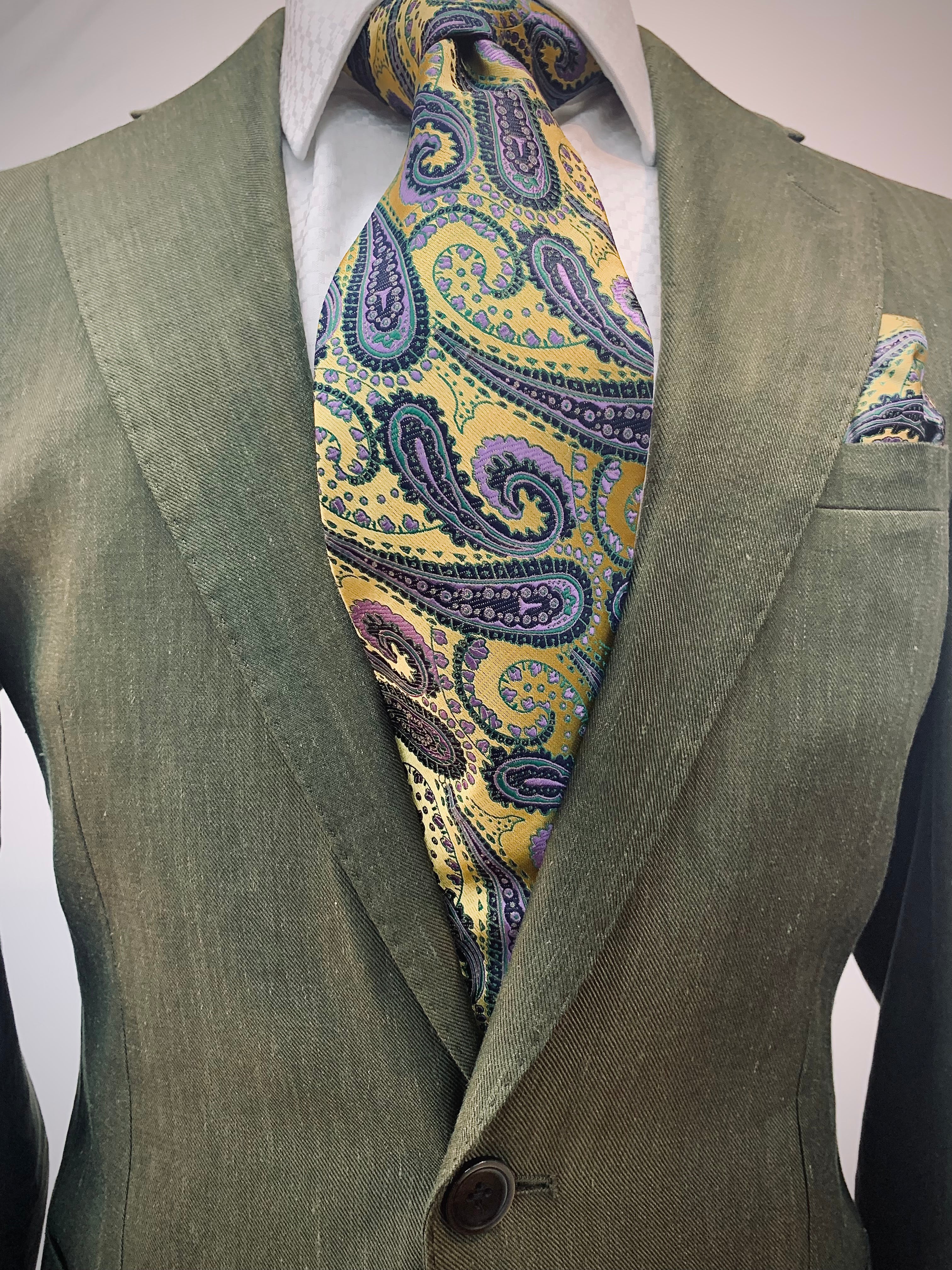 Tiglio Slim Fit Green Stretch Linen Suit