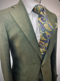 Slim Fit Green Stretch Linen