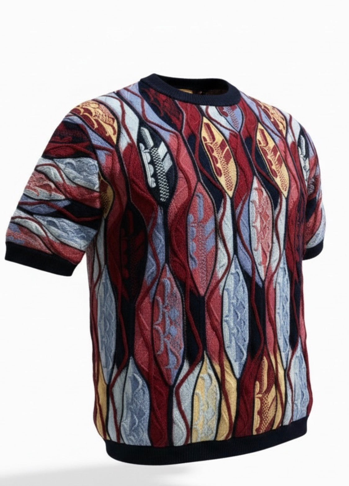 Couture Short Sleeve Shirt Navy/Red/Tan