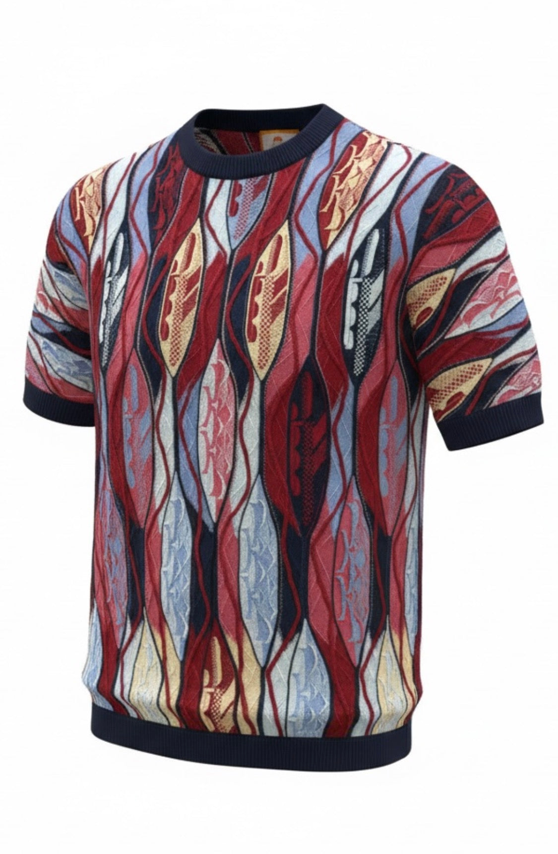 Couture Short Sleeve Shirt Navy/Red/Tan