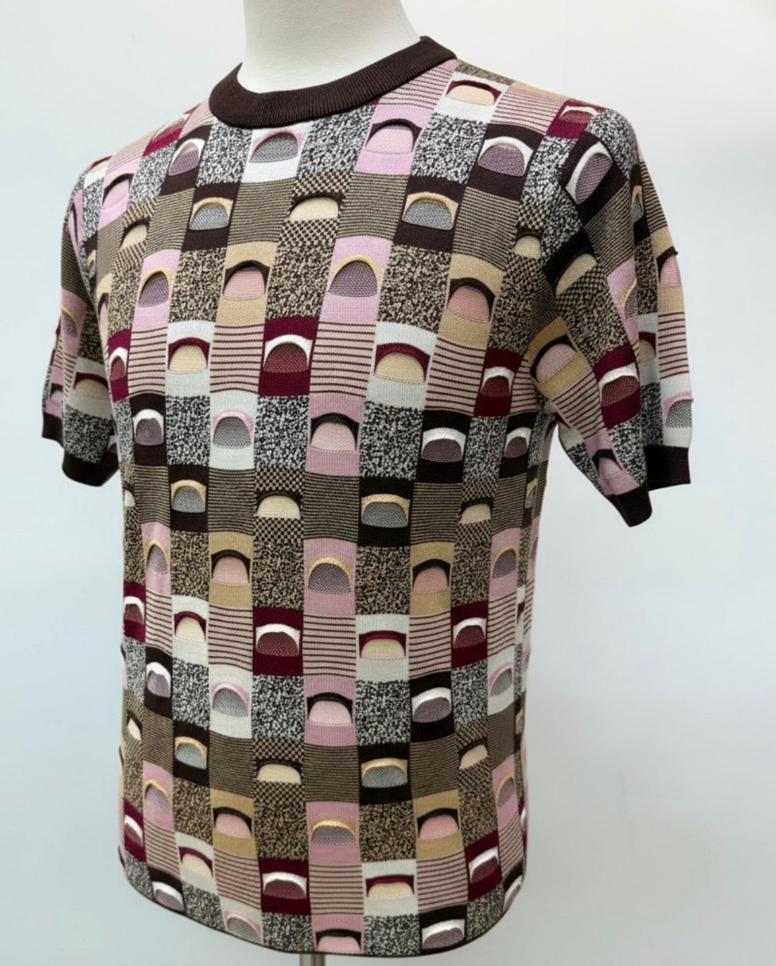 Couture Short Sleeve Shirt Brown/Tan/Pink