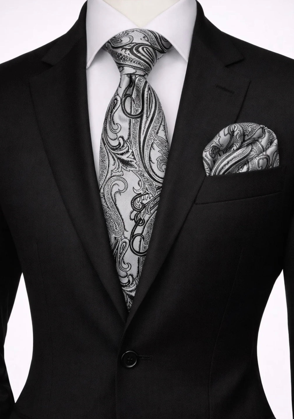 SILVER & BLACK TIE