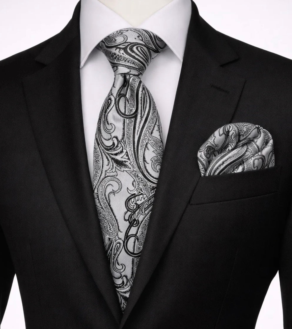 SILVER & BLACK TIE