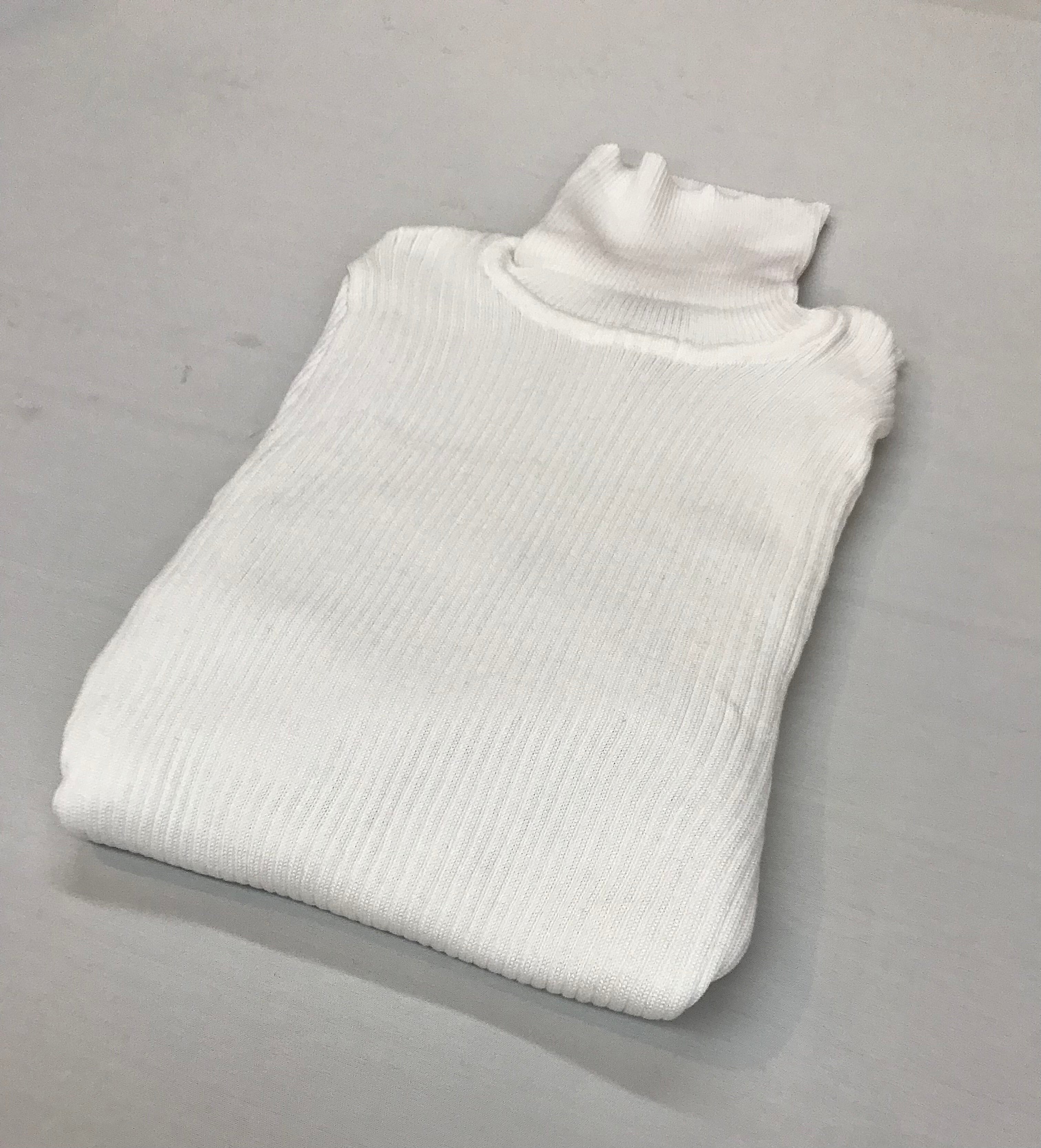 White Fitted Ribbed Turtleneck