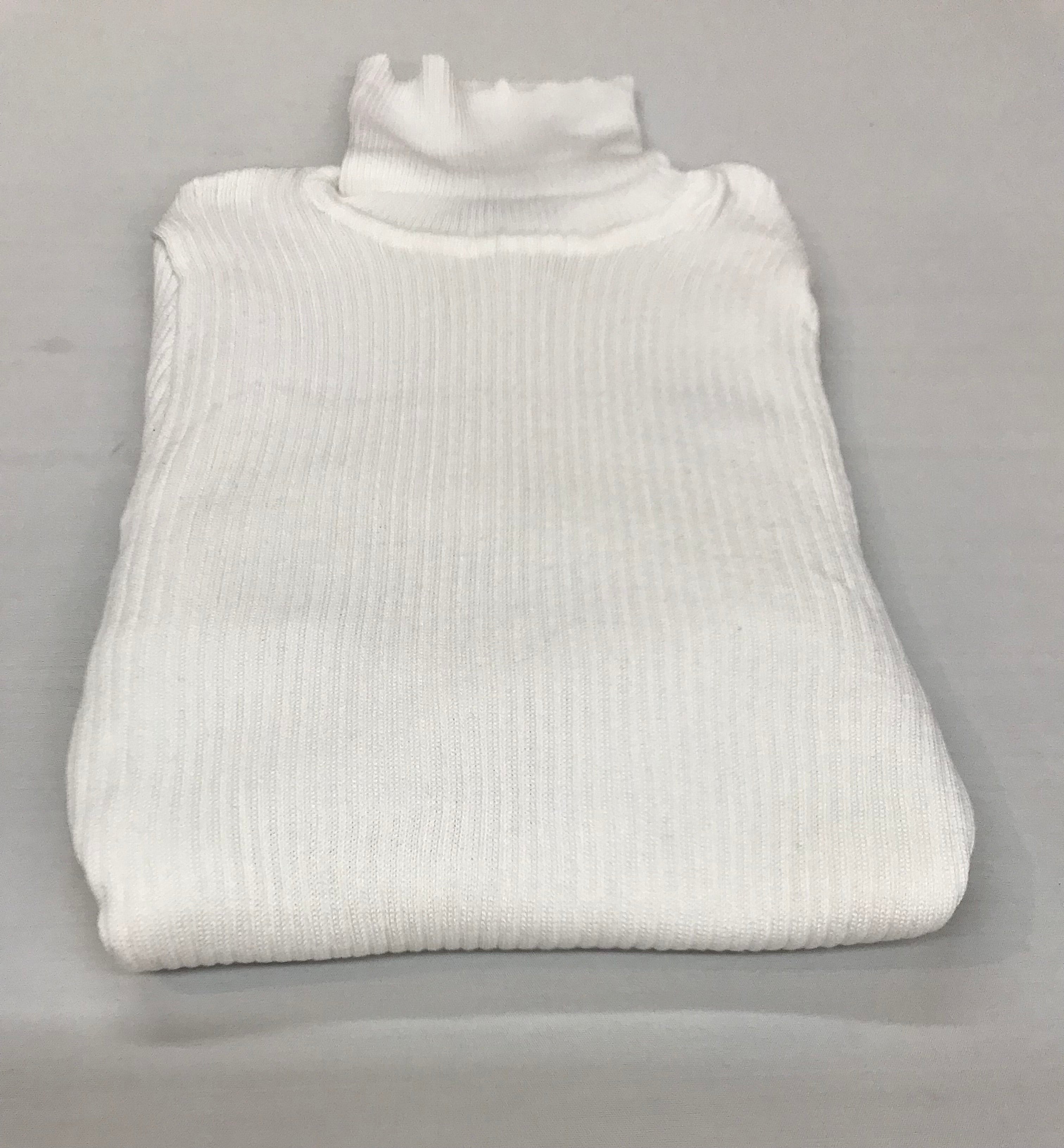White Fitted Ribbed Turtleneck