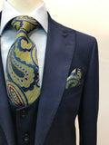 Slim Fit Navy Birdseye Three Piece