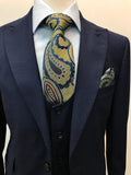 Slim Fit Navy Birdseye Three Piece