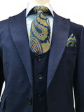 Slim Fit Navy Birdseye Three Piece