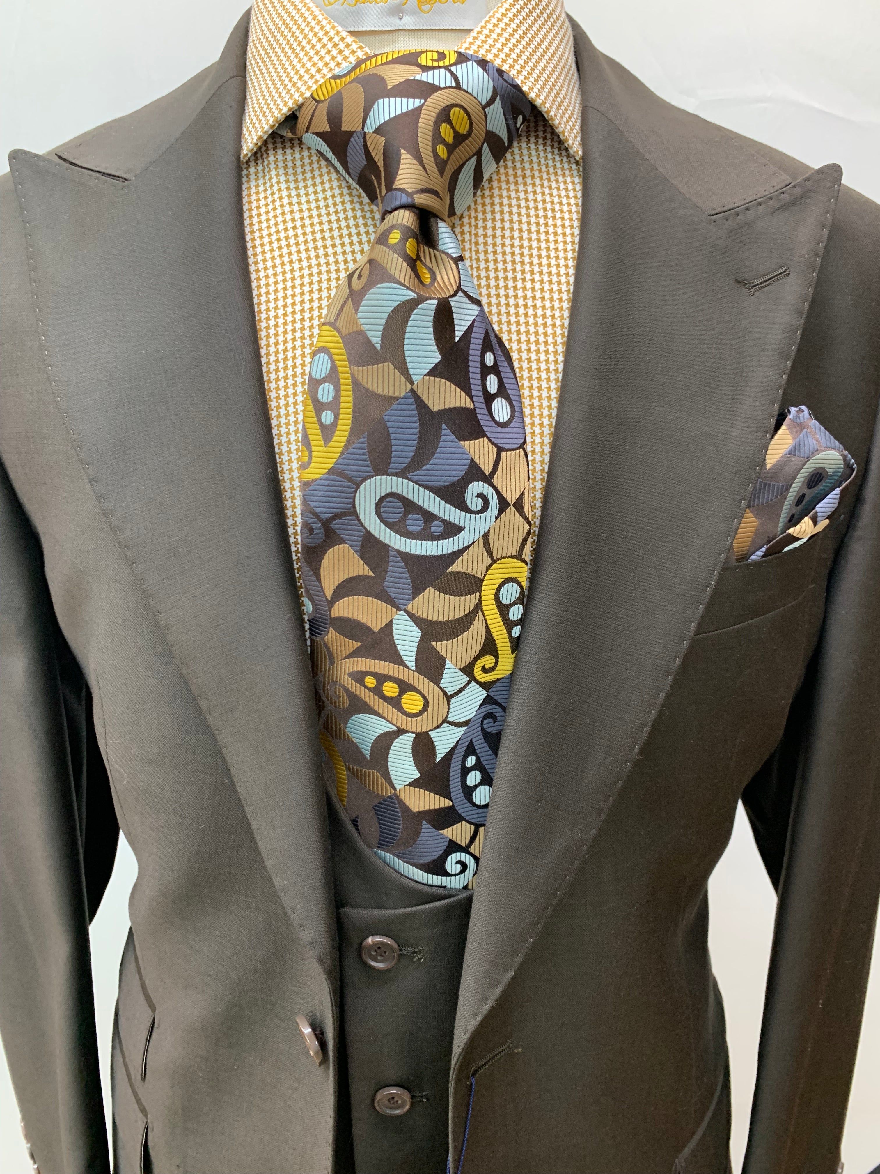 Berragamo 3pc Dark Brown Suit