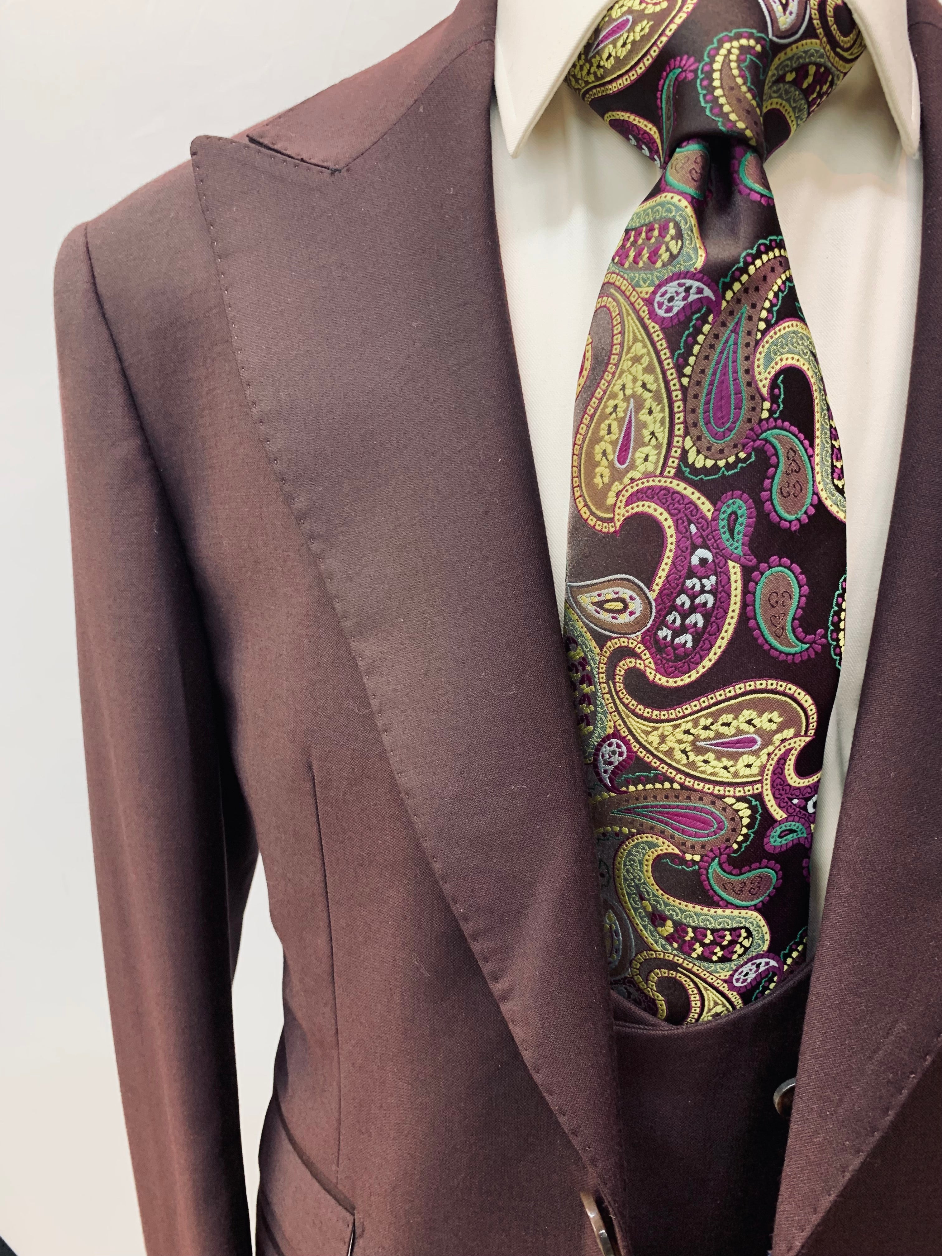 Berragamo 3pc Dark Burgundy Suit