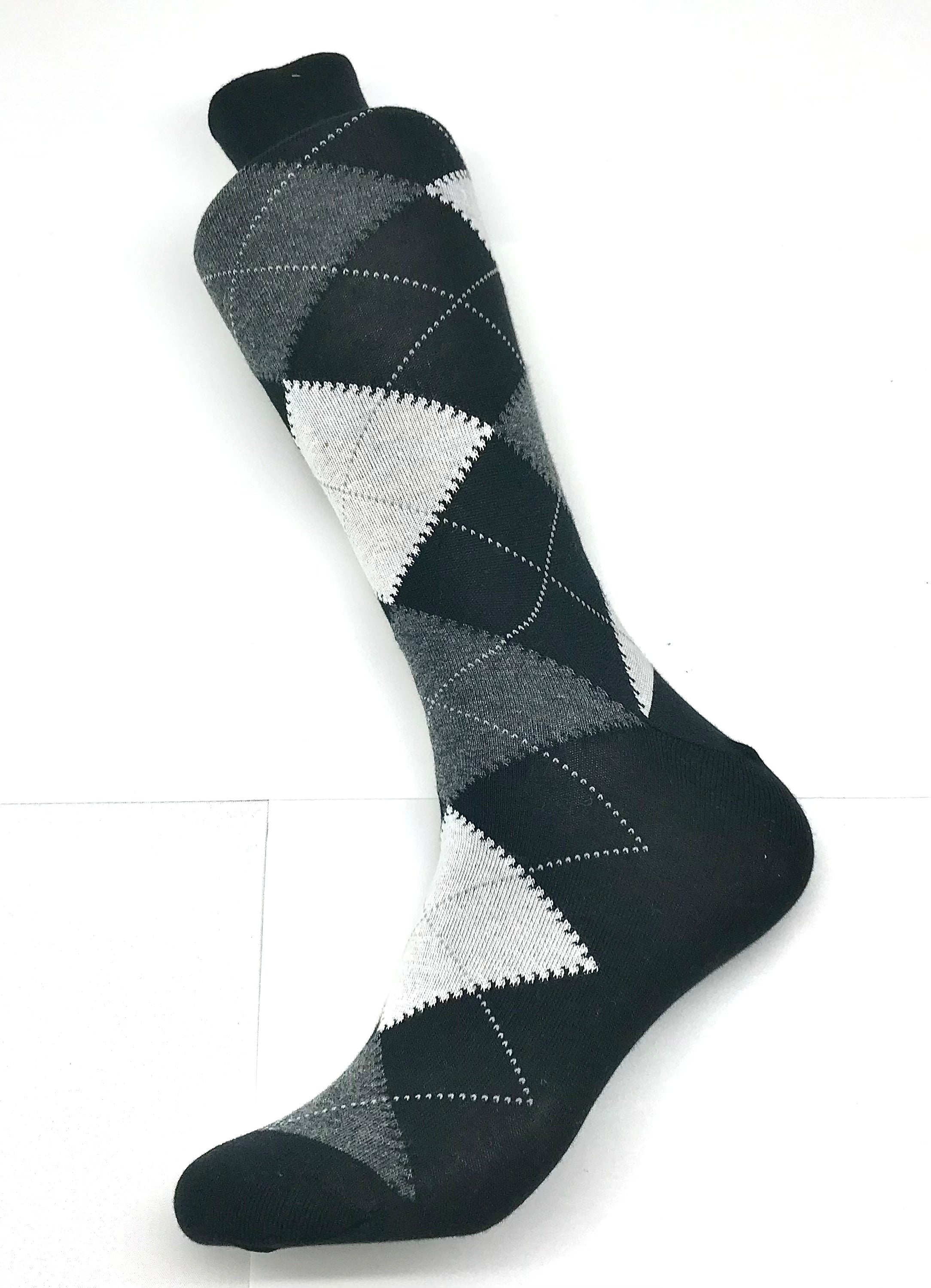Black & White Argyle Sock